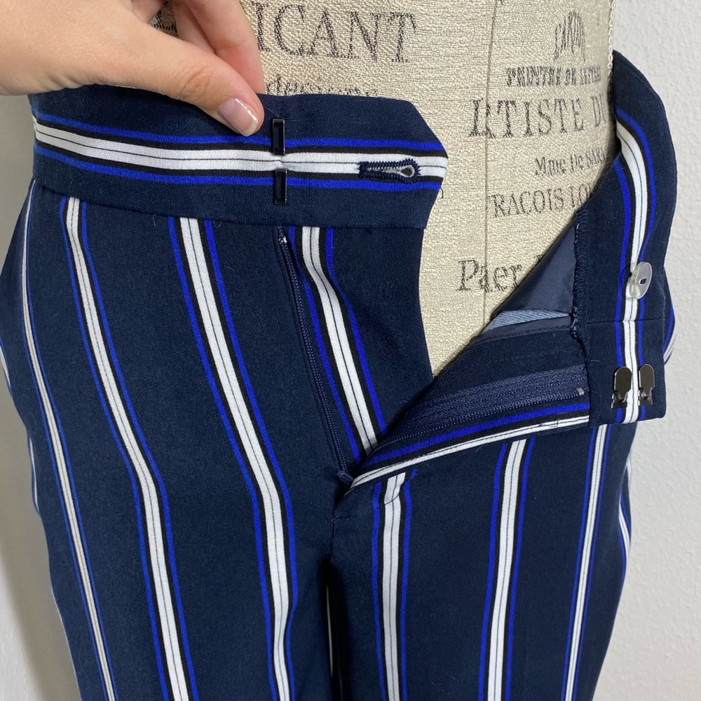 Ann Taylor Navy Stripe Pants - Picture 3 of 4